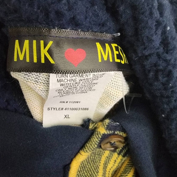 Mik Mesh Faux Sherpa Plaid Hoodie Shirt sz XL - Picture 7 of 9
